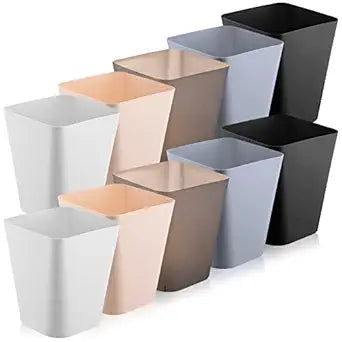 Amyhill 10 Pcs Small Trash Can 2 Gallon Plastic Garbage Can Small Waste Basket for Bathroom Office Kitchen Living Room Bedroom Home Under Desk (Multicolor)