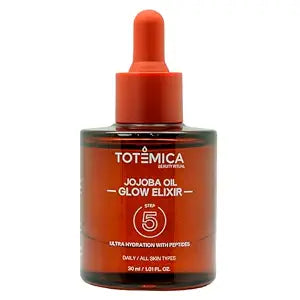 TOTEMICA Organic Jojoba Oil Glow Elixir, Face Oil with Peptide | 1.01 Fl Oz