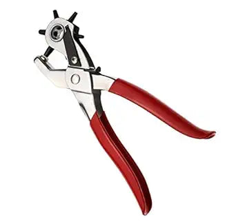 BlueSunshine Heavy Duty Leather Hole Punch Toolfor Belts, Watch Bands, Dog Collars, Saddles, Fabric, DIY Home or Craft Projects.  Revolving for Quick Size Adjustment Plier  6 Sizes Puncher