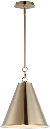 Maxim Lighting Veritas 12" 1-Light Pendant Light | Heritage Steel Finish | Steel Shade | Transitional Indoor Light Fixture | Ideal for Kitchen Islands & Dining Rooms | Dimmable | 15162HR