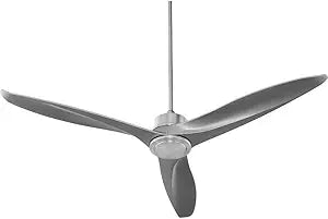 Quorum 74603-65 Protruding Mount, 3 Satin Nickel Blades Ceiling fan, Satin Nickel