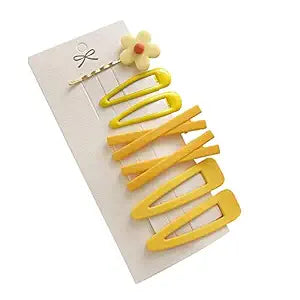 7Pcs Yellow Sweet Flower Women Girl Barrette Bobby Pin Hairpin Hair Clips Decoration Elegant Gold Gifts Hair Clips Clips and Barrettes Hair Accessories