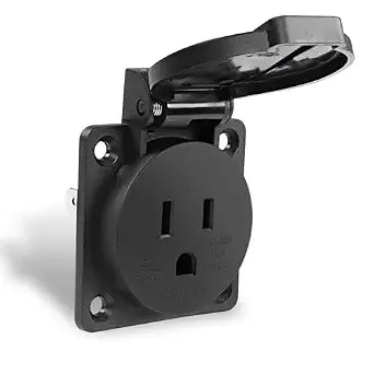 MEIRIYFA 15 Amp NEMA 5-15R Outlet AC Flanged 125 Volt