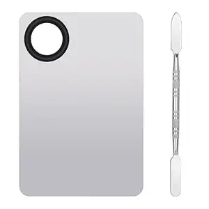 Stainless Steel Cosmetic Makeup Palette with Spatula for Makeup(1Pcs)