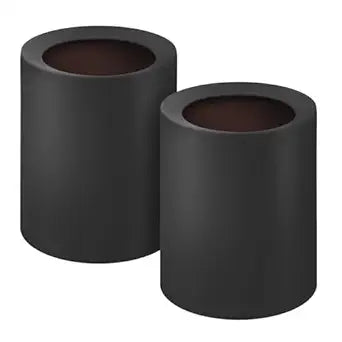 2 Pack Round Modern Trash Can Bedroom, 3Gal/12L Bathroom Trash Can Hidden Bag, Open Top Trash Bin Round Plastic, Minimalist Black Garbage Can with Inner Bucket (with 2 Handles) for Kitchen Office