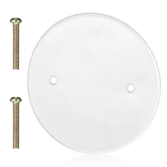 Junction Box Cover 5 in Round Cover Plate Screw Distance 3-1/2"