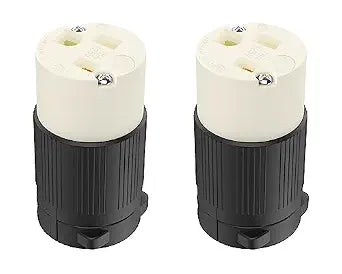 UL Listed NEMA 5-15R Female Electrical Outlet Drop Cord Extension Cord Ends Replacement 15 Amp 110 120 125 Volt 2 Pole 3 Wire Grounding Commercial Grade Receptacles Connector 2-Pack