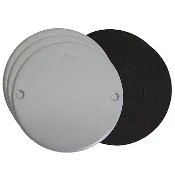 Round Weatherproof Metallic Blank Device Cover, Gray, 3 Pack