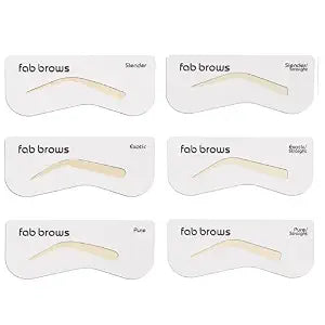 Fab Brows Duo Eyebrow Stencils | 6 Natural-Looking Brow Shapes | Easy Eyebrow Shaper Stencil | Fits All Faces & Sizes | Eyebrow Stencil Kit for Beginners & Professionals | Stencils Only, Cruelty-Free