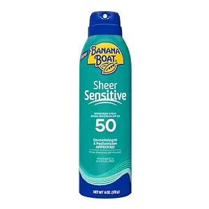 Banana Boat Sheer Sensitive Sunscreen Spray SPF 50, 6 Oz