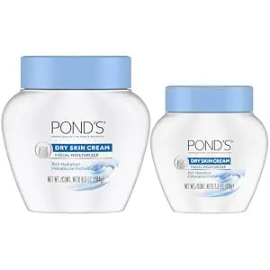 POND'S Dry Skin Cream, Facial Moisturizer Variety 2-Size Bundle – Hypoallergenic, Non-Comedogenic Face Cream, Suitable for Sensitive Skin