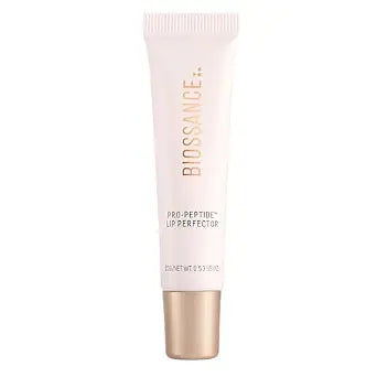 Biossance Pro-Peptide Lip Perfector ��� Triple-Treat Vegan Lip Balm ��� Deeply Hydrating with Pro-Peptides & Hyaluronic Acid ��� Enhances Natural Lip Color ��� Silky, Glossy Finish