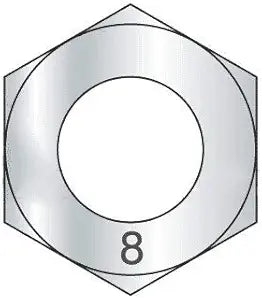 M20-2.00 Finished Hex Nuts/Metric Class 8 Steel/Zinc Plated DIN 934 (Quantity: 15)