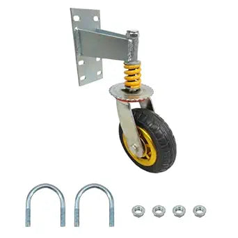 6" Gate Caster Wheels for Metal Swing Tube Gate Farm Wooden Fence Gate, 360 Degree Swivel Spring-Loaded, 600 Lbs Capacity