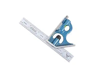 PEC Tools 2-Piece Combination Square - 12" Machinist Blade (4R) with Cast Iron Square Head, Features Level Vial & Scribe Tool, Measuring Tool Metal Working, Carpentry, Woodworking, More - Made in USA