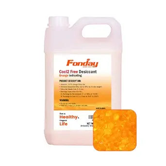 8LB Fonday Premium Moisture Indicating Silica Gel Desiccant Orange to Green Rechargeable Industry Standard Bead Size 3 to 5mm