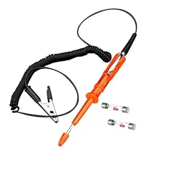 Edward Tools Pro Auto Circuit Tester Probe - LED Bulb 6V / 12V / 24V Test Light with Two Spare Replacement LEDs - 140 Extendable Spring Probe Wire - Auto,Car, Truck - Test Headlights, Blinker