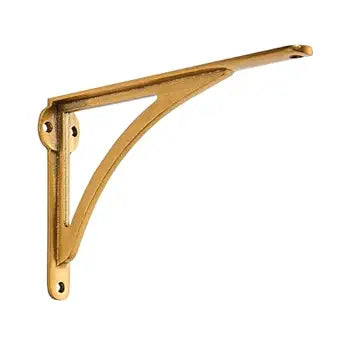 Khtumeware 100% Solid Brass Decorative Shelf Brackets, 10-inch Wall-Mounted Shelving Brackets, 2-Pack Antique Brass Vintage Metal Shelf Bracket Victorian Wall Bracket.
