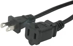 2 Prong Short Extension Cords, 2 Ft 2 Outlet Extension Cord Cable, Black