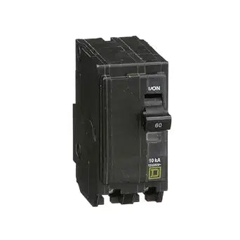 Square D by Schneider Electric Qwik Open 60 Amp Mini Circuit Breaker, 2 Pole, 120/240V AC, 10kA Breaking Capacity, Plug in Mount, Commercial and Residential Use, 5-Pack (QO260CP)