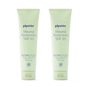 Pipette Fragrance Free Mineral Sunscreen SPF 50 Lotion,3 fl oz (Pack of 2)