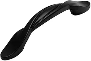 Cosmas 25 Pack 9009FB Flat Black Twist Cabinet Hardware Handle Pull - 3" Inch (76mm) Hole Centers