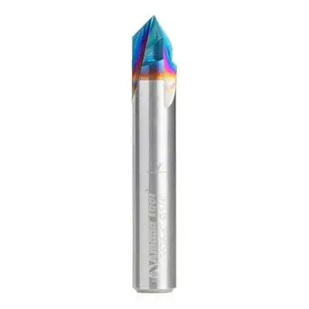 Amana Tool Spektra Extreme Tool Life Coated Solid Carbide V-Groove Router Bit, 45626-K, 90 Degree x 1/4 D x 1/8 CH x 1/4 Inch Shank 3-Flute