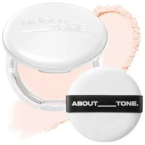 ABOUT TONE Powder Pact - Pressed Powder Compact with Mirror and Puff Makeup Fixing Setting Natural Blur Semi-Matte Finish Transparent Face Tone-Up Oil & Sebum Control Vegan (SEBUM CUT POWDER PACT)