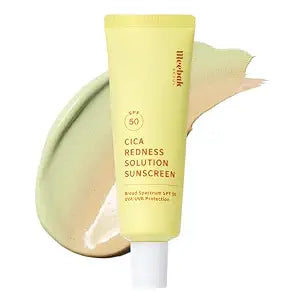 Meebak Green Tinted Sunscreen SPF 50, Korean Redness Correcting CC Cream