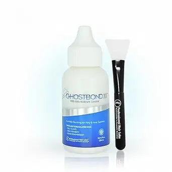 GHOSTBOND XL Hair Replacement Adhesive 1.3oz & Silicone Applicator – Invisible Lace Wig Glue, Water & Oil-Resistant, Non-Toxic, Easy Application for Lace Wigs & Hair Systems