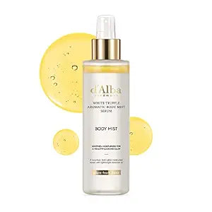 d'alba Piedmont Italian White Truffle Aromatic Body Mist Serum, Glowy Hydrating Body Serum Spray, Go-to Body Mist for dry and damaged skin, Romantic Fragrance, Korean Skin Care (6.08 fl oz.)