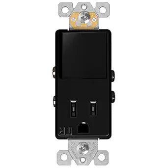 ENERLITES Switch and Outlet Combo, Residential/Commercial Grade, Black