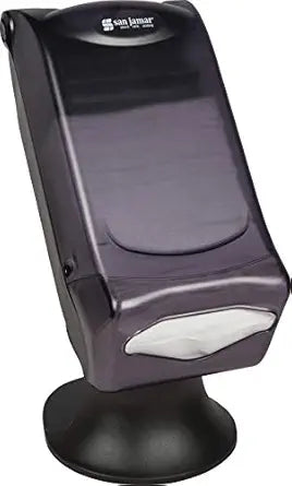 San Jamar Venue Napkin Dispenser  Restaurant Napkin Dispenser Fullfold Control Stand, 450 Capacity, 9D x 21.5W x 8.5H for Kitchens, Catering Service, ABS, Black Pearl