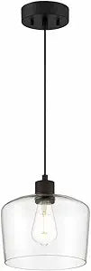 Access Lighting Port Nine Chardonnay LED Pendant - Matte Black - Clear Glass - Replaceable LED