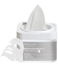 Mary&May Niacinamide + Vitamin C Daily Sheet Mask, 30 Sheets Pull-Out