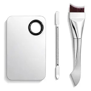 3 PCS Makeup Mixing Plate for Foundation, Foundation Plate Spatula Brush