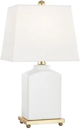 MITZI HUDSON VALLEY LIGHTING Brynn - 1 Light Table Lamp-Cloud/Aged Brass Finish