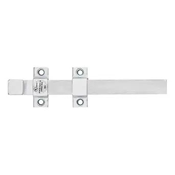 Tell Manufacturing DT100017 Solid Brass with Satin Chrome Finish, 8" Surface Bolt