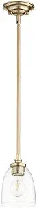 Quorum 3122-280 Transitional One Light Pendant from Rossington Collection in Brass Finish,