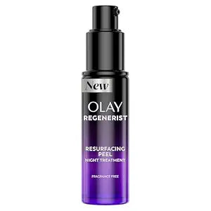 Olay Regenerist Chemical Peel for Face, Overnight Face Peel Mask, Anti-Aging Skin Care, Night Serum, For Fine Lines & Dark Spots, Fragrance-Free, Hexa-Repair Peptide & Lactic Acid, 1.0oz