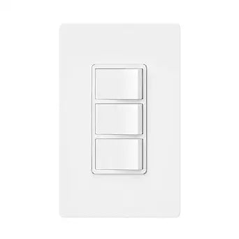 BAOMAIN Triple Rocker Decorator Switch with Screwless Plate 15A 120V UL