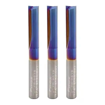 FOOS Nano - Straight Carbide Router bits - 1/4 Shanks - USA Veteran Owned (3 Pack 1/4" Cutting Diameter)