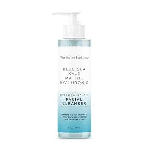 Hyaluronic Gel Facial Cleanser with Blue Sea Kale & Marine Hyaluronic – Hydration, Clarifying, Smoothing Replenishment – Vegan, Paraben-Free, 8 fl oz
