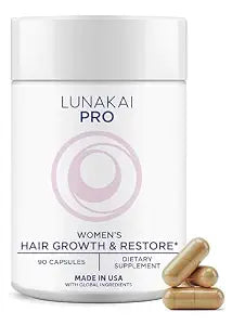 Lunakai USA Made Hair Growth Supplement for Women, 90 Capsules