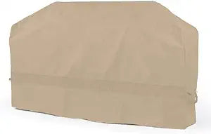 Covermates Classic Island Grill Cover - All-Weather Heavy Duty Outdoor BBQ Cover with Mesh Vents, Water-Resistant 12-Gauge Vinyl Protection for Large Island Grills, 110 Inch, Classic Tan