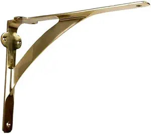 Van Dyke's Restorers Mission Style Shelf Brackets (Per Pair), Lacquered Brass, 10" in Height
