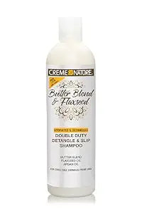 Creme of Nature Detangling Shampoo Butter Blend, Argan Oil, Flaxseed, 12 oz