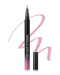 Glitter Pink Liquid Eyeliner, Metallic Shimmer Eyeliner Makeup Waterproof