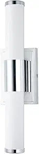 Maxim Lighting Optic 18" 2-Light Bath Vanity Light | Polished Chrome Aluminum Finish | White Glass Shade | Transitional Indoor Light Fixture | Ideal for Bathrooms & Powder Rooms | 52114WTPC