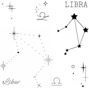 Libra Constellation Zodiac Temporary Tattoo ï¿½ï¿½ï¿½ Celestial Symbol Fake Tattoos for Women, Birthday Gift, Realistic, Waterproof & Long Lasting for 2